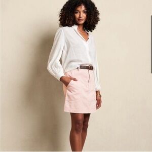 Banana Republic Blush Pink Western Style Denim Mini Skirt, Size 8